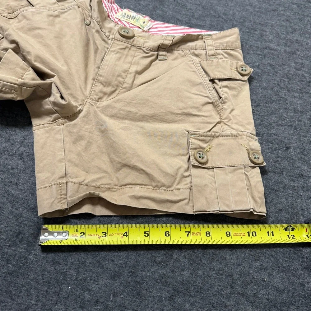 VTG Y2K Old Navy Khaki Cargo Shorts Women 4 Low Waist Tan Cotton Utility Mini